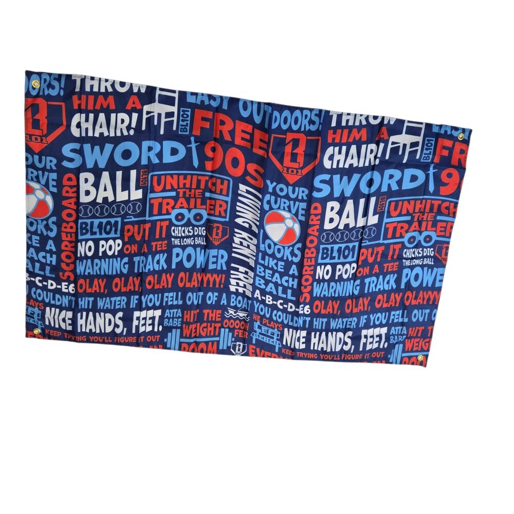 Baseball Lifestyle 101 BL101 Trash Talk Slogan Sports Wall Flag Banner 5' x 3'